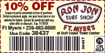 Special Coupon Offer for Ron Jon Surf Shop - Gulf Coast Town Center